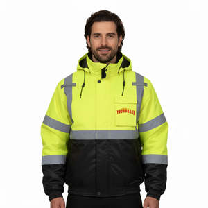 Winter Outdoor Windproof Jacket With <b>Reflective</b> Stripes Customized logo Plush and Thick Hoodie Jacket - Product Image 3