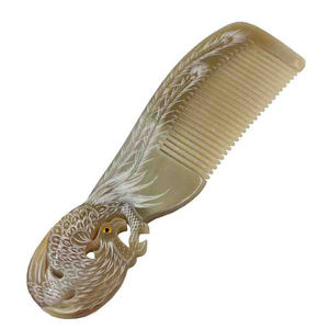 Hair Styling Horn Comb Customized Costom <b>Beard</b> Wide Tooth Comb With Custom Logo for Black Women Handmade Handicraft Buffalo - Product Image 2