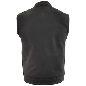 Chaleco de moto marrón Vintage para hombre, informal, de lona y cuero tejido, transpirable y elegante para trajes de invierno al aire libre - Product Image 4