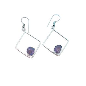 Pendiente de gota para mujer, de amatista Natural piedra preciosa, piedra natal de febrero, joyería hecha a mano, pendiente de Plata de Ley 925 - Product Image 3