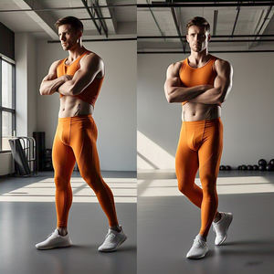 Leggings de compression pour homme, vêtements de gym, taille élastique, pantalon de fitness, exercice de yoga, legging de compression pour homme - Product Image 6