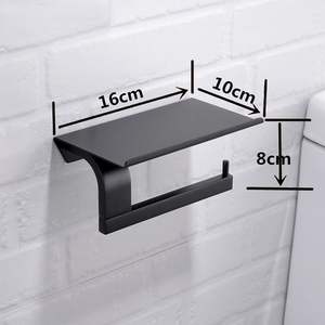 Wall Mounted Aluminum <b>Toilet</b> <b>Paper</b> <b>Holder</b> For Small Bathroom Spaces Providing Practical Storage And Elegant Metal Look - Product Image 6