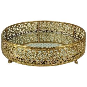 Anillos de Metal pulido brillante plateado, bordes de diseñador, forma redonda, espejo de alta calidad, bandeja para servir, suministro de utensilios de cocina para el hogar y el Hotel - Product Image 5