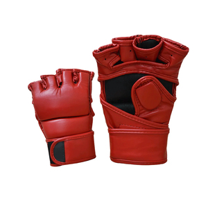 Gants de MMA en cuir PU de haute qualité, rembourrage en mousse multicouche, demi-doigts, fermeture à boucle et crochet, sports de boxe, jeunes et adultes, TITAN TREAD - Product Image 5