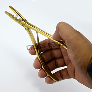 OEM Wholesale Hair Extension Tool Gold <b>Crimped</b> Hair 1980s Microbead Removal Pliers with Curved 2 Hole Isolated Spring for Hair - Product Image 6