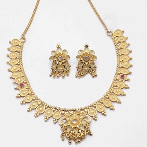 Venta al por mayor 14K 18K 24K chapado en oro de las mujeres tradicionales de moda collares latón oro lleno de joyería para ocasión de la boda - Product Image 2