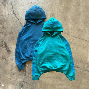 100% algodón Heavyweight Pullover Hoodies Hombres Diseño personalizado a rayas Sudadera con capucha de mezcla de algodón de gran tamaño - Product Image 1