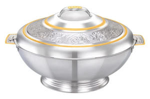 Cazuela cálida de Metal de Color plateado de tendencia, plato de latón para servir comida, olla caliente, estuche caliente a buen precio, logotipo aceptado, Occidental - Product Image 3