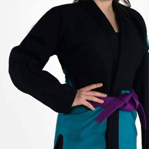 Combinaison de lutte blanche personnalisée, ensembles extensibles, légers, respirants, tenue d'entraînement d'arts martiaux avec ceinture pour adultes - Product Image 6