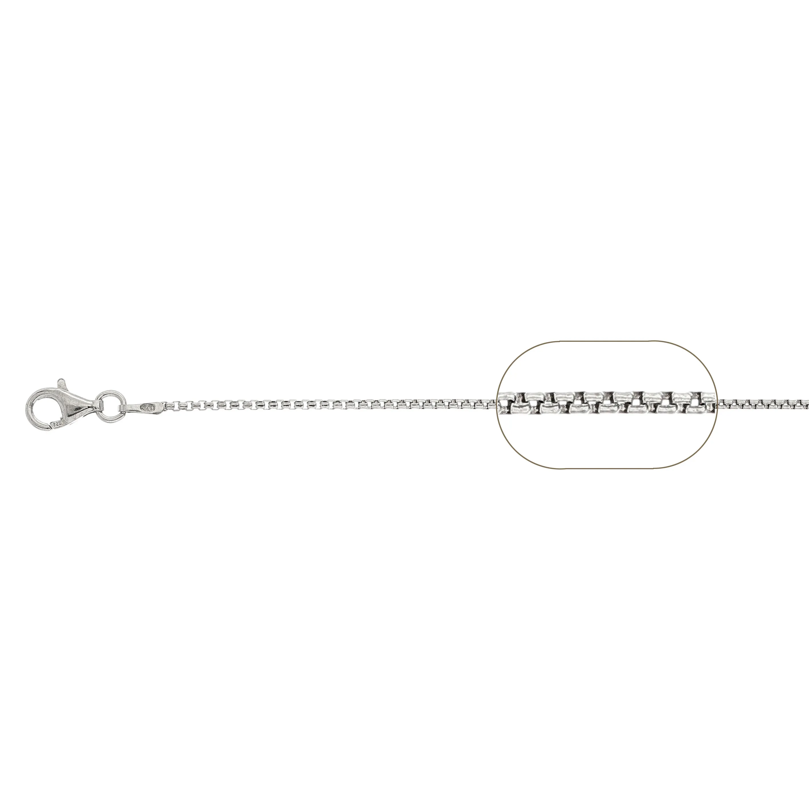 Top Quality Made in Italy Half Round Wire Box Chain 024 Necklace in Silver 925 different lengths and galvanic treatments