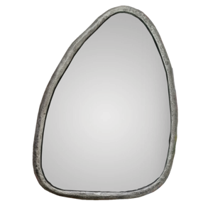 Espejo de pared antiguo de diseño moderno para decoración del hogar, espejo colgante con marco de aluminio duradero, patrón ovalado para dormitorio o baño - Product Image 6