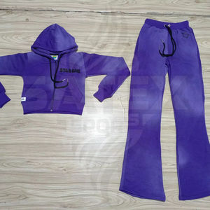 Survêtements unisexes imprimés sur mesure 100% coton French Terry Vintage Acid Wash Distressed Hoodies Sweatpants Jogger Set - Product Image 1