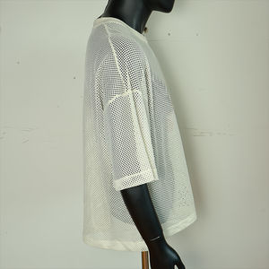 Camiseta de malla transpirable OEM para hombre, estilo urbano, personalizada, deportiva, de fútbol, con corte cropped y holgado, camiseta de malla de fútbol. - Product Image 3