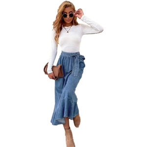 Shorts Deportivos Unisex al por Mayor, Transpirables, de Tejido Medio, con Cierre de Cordón, Cierre Frontal con Cremallera, Cintura Elástica, Dobladillo con Volantes, Estilo Denim, Personalizables - Product Image 3