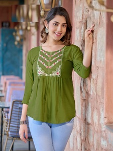 ผ้าเรยอนแบบใหม่ผ้าทอสไตล์ตะวันตกสุดแฟนซีสำหรับฤดูร้อนพร้อมงานปักลวดลายดิจิตอลใส่สบายมีสไตล์ - Product Image 3