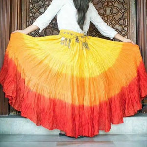 IMPACT teint 25 mètres modal/coton jupe gitane solide longue Maxi Boho femmes Club Showgirl danseuse Performances tenues de scène latine - Product Image 1