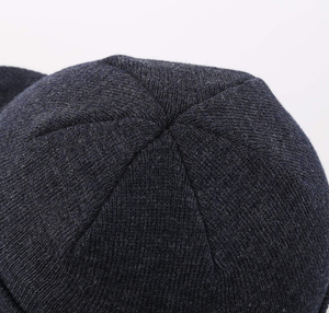 <b>Mens</b> Winter Beanie Hat 2025 Black Wool Blend Business Double Knit Warm Cuff Brim Breathable Custom Fashion Cheap OEM <b>Cap</b> - Product Image 4