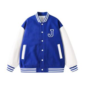 Nueva chaqueta universitaria unisex, estampado de texto de béisbol personalizado blanco, estilo Hip Hop, botón frontal bordado de concha de nailon para invierno - Product Image 1