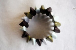 Handmade Geometric Ceramic Resin <b>Bangle</b> <b>Bracelet</b> in Black White Gray Best Quality Unisex Classic Style Party with Woman - Product Image 5