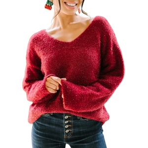 Women's <b>Christmas</b> <b>Sweaters</b> Custom Knit Cable Knit Pullover Warm Winter Fashion Tops Bulk Clothing Supplier Front Button Vintage - Product Image 5