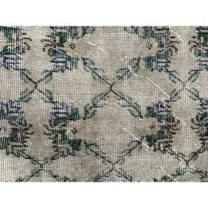 Vintage Rug, 3.3x10 ft <b>Runner</b> Rug, <b>Green</b> Brown Wool Rug - Product Image 5