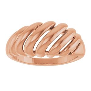 Stuller Vintage 14K Gold <b>Dome</b> <b>Ring</b> 5206:765563P Cut Diamond Engagement Wedding Gift Jewelry with Setting Inlay Everyday Wear - Product Image 3