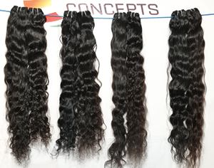 Extensions de cheveux humains indiens noirs ondulés naturels, non traités chimiquement, mèches non traitées, vague profonde lâche, cheveux humains - Product Image 5