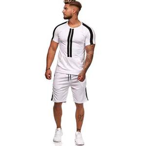 2025 Summer New <b>Men</b> Casual <b>Shorts</b> Sets <b>Short</b> Sleeve T Shirt <b>Shorts</b> Solid Printed Tracksuit <b>Men's</b> 2 Pieces Sets - Product Image 3