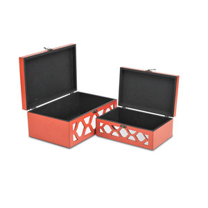 Caja decorativa de almacenamiento de nuevo diseño, Color rojo para decoración de mesa, caja de almacenamiento para regalar, artículo decorativo, Stock a granel de La India - Product Image 2