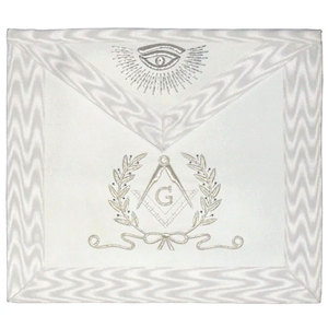 Delantal Master Mason Blue Lodge, bordado a mano blanco, bordado a mano, logotipo personalizado de Masonic Regalia - Product Image 1