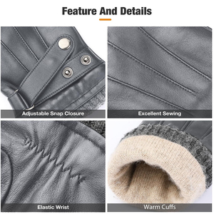 Breathable Features Waterproof Solid Different Colors <b>and</b> Easy <b>Care</b> UV Protection All Day Wear Leather Gloves wholesale - Product Image 6