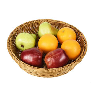 ตะกร้าเก็บของทรงกลมหวายสานอเนกประสงค์ ล้างทำความสะอาดได้และใช้งานได้จริง - Product Image 5