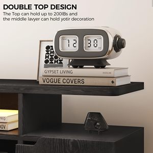 Support <span class=keywords><strong>TV</strong></span> Gaming en Fibre <span class=keywords><strong>de</strong></span> Carbone avec Éclairage LED, Grand Centre <span class=keywords><strong>de</strong></span> Divertissement <span class=keywords><strong>pour</strong></span> Téléviseur 80 <span class=keywords><strong>Pouces</strong></span>, Console Multimédia – Vente en Gros - Product Image 2