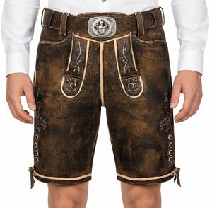 2026 Most Popular Bavarian <b>Leather</b> <b>Short</b> Lederhosen Traditional Authentic German Outfit <b>Men</b> Plaid Breathable Mid Oktoberfest - Product Image 6