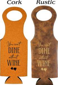 You Can't Dine Without Wine Engraved Wine Bag Housewarming Gift Wine Lover Gift <b>Carrier</b> Girls Night <b>Bottle</b> LEB-0032 - Product Image 5
