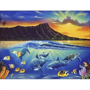 Jeff Wilkie POV-JWA009AT d'art sous-marin Accent et décoration Carrelage sur le thème des dauphins Accessoires de carrelage - Product Image 1