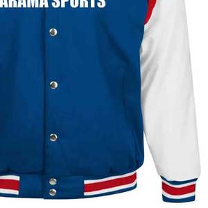 Veste de baseball sur mesure de bonne qualité en gros, veste d'hiver en laine, manches en cuir, veste bomber varsity pour hommes - Product Image 6