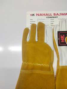 ถุงมือนิรภัยหนังวัวคุณภาพสูง, ถุงมือทำงานเชื่อมยาวป้องกันการบาดกันแรงกระแทกสำหรับงานก่อสร้าง - Product Image 2