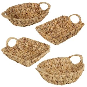 Handcrafted Water Hyacinth <b>Basket</b> For Home Decor Storage Solution With Natural Fibers And Traditional Weaving Style - Product Image 4