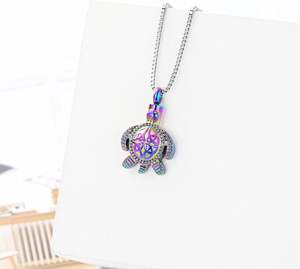 Colorful Custom Sea Turtle Cremation Jewelry Urn <b>Necklace</b> for Ashes Turtle Funeral Keepsake <b>Memorial</b> Urn Pendant for Human Size - Product Image 5