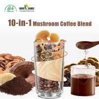 Organique 10 en 1 Champignon Café Poudre Lions Mane Reishi Chaga Cordyceps pour la Santé Énergie Focus Soutien Immunitaire Marque Privée