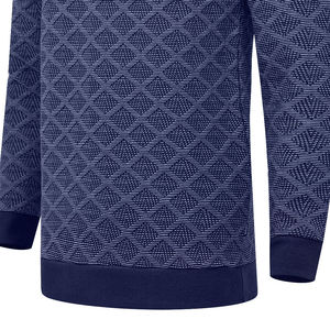 Autumn Winter Men's <b>Navy</b> Texture <b>Sweatshirt</b> 100% Cotton Breathable Knitted Casual Print Style Hoodie Formal Style <b>Sweatshirts</b> - Product Image 3