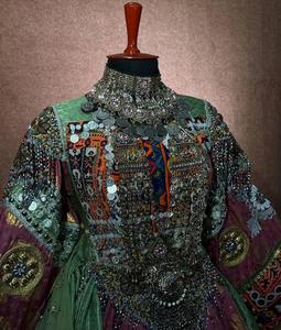 Robe de couple en dentelle vintage afghane, vêtements traditionnels faits à la main, tenue assortie culturelle, vêtements ethniques pour hommes et femmes, mariage naturel - Product Image 4