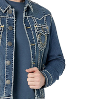 Veste en jean pour hommes avec logo personnalisé en vente directe d'usine Veste en jean confortable à manches longues pour hommes de qualité supérieure