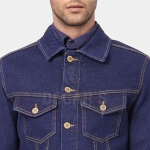 Veste en jean pour homme en coton avec logo personnalisé, respirante, pour usage extérieur, vente en gros - Product Image 5