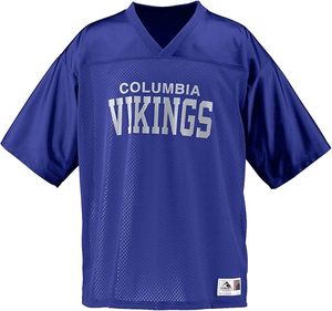 Maillot de sport Columbia Vikings marron à col en V, en maille polyester, à manches courtes, avec capuche - Product Image 3