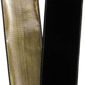 Luxury Velour & Metallic <b>Wired</b> Polyester <b>Ribbon</b> Glitter & Gift <b>Ribbon</b> for Birthday Halloween Wedding & Christmas Spool Format - Product Image 3