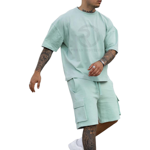 Conjunto de Camiseta y Pantalones Cortos de Manga Corta para Hombre, Ropa de Calle Informal, Camiseta de Algodón Transpirable con Estampado, Verano - Product Image 6