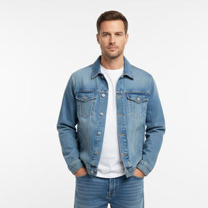 Chaqueta vaquera elegante para hombre, proveedor de fábrica OEM, venta al por mayor, moda personalizada, prendas de vestir exteriores informales, ropa de calle, ropa de moda con soporte frontal - Product Image 6