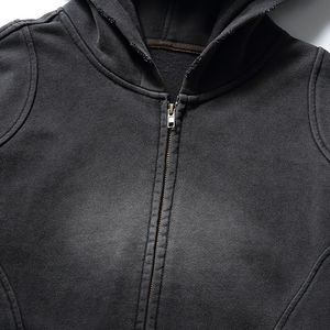 Sweat à capuche personnalisé de haute qualité, lourd, vintage, avec fermeture éclair et délavé à l'acide, vêtements streetwear décontractés pour hommes, vente en gros - Product Image 3
